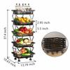 5-Tier Fruit Basket Cart with Wheels, Metal Wire Fruit Vegetable Storage Basket Organizer for Kitchen, No Installation Required and Foldable Utility storage shelf Cart for Pantry,Bathroom (Black) view 2