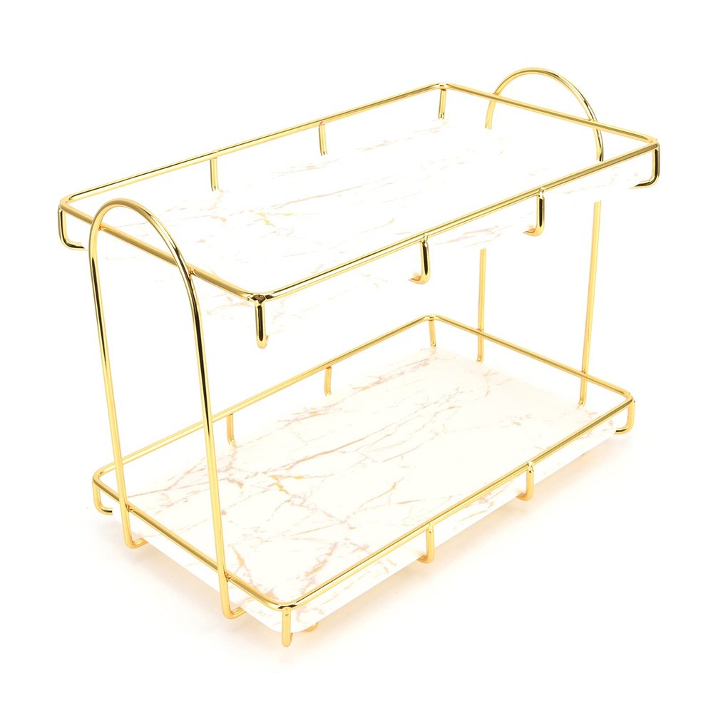 Bathroom Organizer Countertop Perfume Organizer Makeup Organizer Cosmetics Storage Display Rack 2 Tier Shelf Organizer Vanity Tray Dresser Shelf