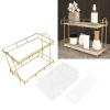 Bathroom Organizer Countertop Perfume Organizer Makeup Organizer Cosmetics Storage Display Rack 2 Tier Shelf Organizer Vanity Tray Dresser Shelf view 2
