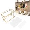 Bathroom Organizer Countertop Perfume Organizer Makeup Organizer Cosmetics Storage Display Rack 2 Tier Shelf Organizer Vanity Tray Dresser Shelf view 3