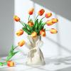 30 Pcs Artificial Tulips PU Faux Flowers, Sunset Real Touch Fake Tulips for Valentine's Day Spring Easter Home Kitchen Wedding Decorations and New Year Decor view 3