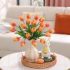 30 Pcs Artificial Tulips PU Faux Flowers, Sunset Real Touch Fake Tulips for Valentine's Day Spring Easter Home Kitchen Wedding Decorations and New Year Decor view 4
