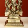 Exotic India 12" Brass Lord Ganesha and Goddess Lakshmi with Kirtimukha Prabhavali - Brass view 2