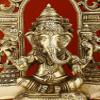 Exotic India 12" Brass Lord Ganesha and Goddess Lakshmi with Kirtimukha Prabhavali - Brass view 3