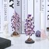 Amethyst Healing Crystal Tree of Life Natural Gemstone Agate Slice Base Copper Wire Wrapped Money Trees Feng Shui Reiki Spiritual Energy Decorations Home Office Room Desk Decor Gifts for Women Men view 4