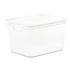 Angoily Plastic Storage Bin Tote Organizing Container with lid Fridge Storage Bin for Office Entryway Closet Bedroom view 1