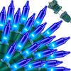 LAMPHOME Blue Christmas Lights Decoration 300Lights 63.8ft(2pk of 150L) UL Certified Mini Bulb String Lights Set Hanukkah Traditional Light for Outdoor Christmas Tree Garden Holiday Party Patio Decor view 1