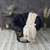 Sorra Home Tufted Papasan Cushion - Bucket & Moon Chair Comfy Round Cushion - Floor Pillow with Plush Foam for Indoor Furniture (Frame Not Included) - Navy (48" x 48" x 4") view 1