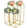 2Pcs 40cm+2Pcs 60cm Wedding Flower Vase Tabletop Flower Stand Floor Vases Metal Wedding Center Stand Display Rack Aisle Decoration Pillar for Lawn Hotel Opening Ceremony Banquet Hall Decor (Gold) view 1