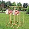 2Pcs 40cm+2Pcs 60cm Wedding Flower Vase Tabletop Flower Stand Floor Vases Metal Wedding Center Stand Display Rack Aisle Decoration Pillar for Lawn Hotel Opening Ceremony Banquet Hall Decor (Gold) view 3