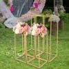 2Pcs 40cm+2Pcs 60cm Wedding Flower Vase Tabletop Flower Stand Floor Vases Metal Wedding Center Stand Display Rack Aisle Decoration Pillar for Lawn Hotel Opening Ceremony Banquet Hall Decor (Gold) view 4