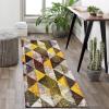 FFcarpet Runner Rug Non Slip 3'4"x5' Modern Diamond Lattice Washable Runner Rugs with Rubber Backing for Floor view 2