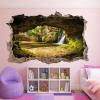 Landscape 3D Wall Decal River Waterfall Wall Tattoo Decal Boys Bedroom Decor Wall Stickers Mural Smashed Wall Art Removable Poster Vinyl decals for Baby Nursery Girl Kids Room Wall Decors 43 x 28 inch view 2