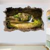 Landscape 3D Wall Decal River Waterfall Wall Tattoo Decal Boys Bedroom Decor Wall Stickers Mural Smashed Wall Art Removable Poster Vinyl decals for Baby Nursery Girl Kids Room Wall Decors 43 x 28 inch view 3