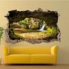 Landscape 3D Wall Decal River Waterfall Wall Tattoo Decal Boys Bedroom Decor Wall Stickers Mural Smashed Wall Art Removable Poster Vinyl decals for Baby Nursery Girl Kids Room Wall Decors 43 x 28 inch view 4