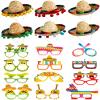 Janinka 18 Pcs Fiesta Mexican Sombrero Hats colorful Headbands Paper Mexican Eyeglasses Cinco De Mayo for Celebrations(Classic Style) view 1
