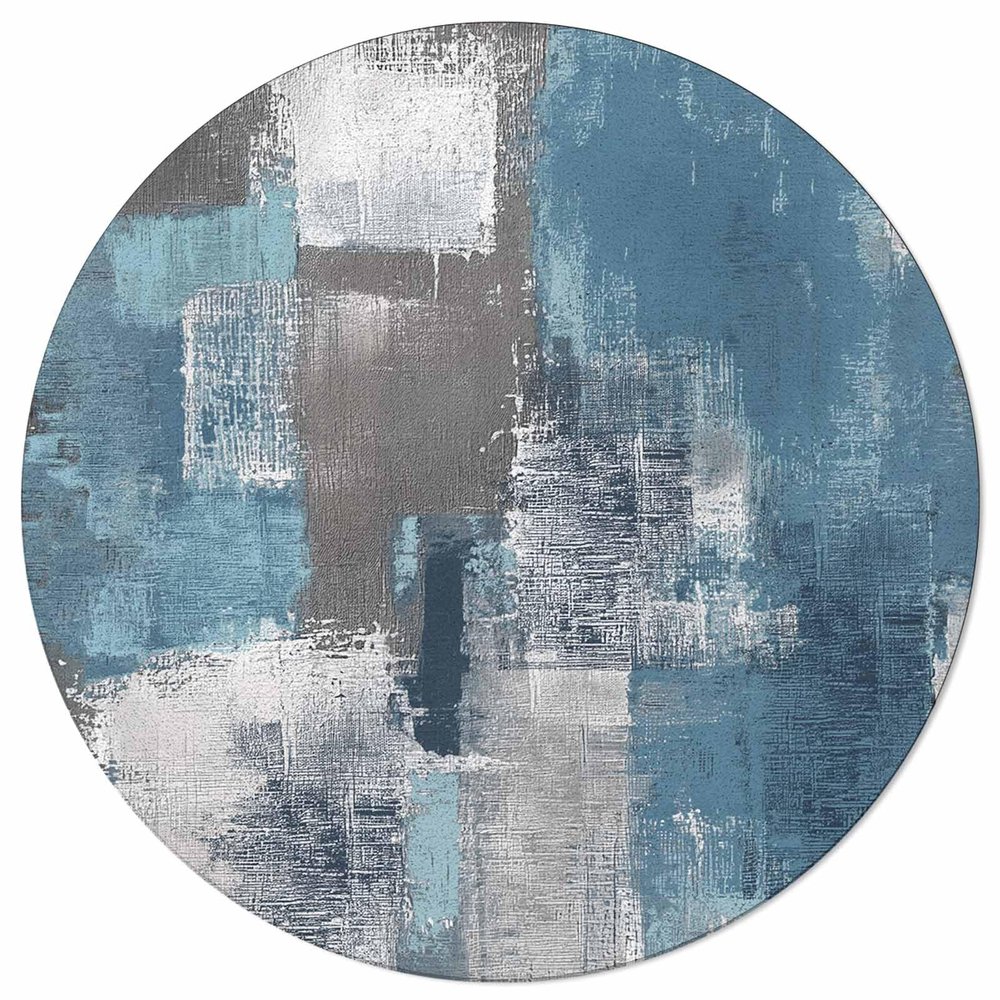 Libaoge Dusty Blue Grey Area Rug for Nursery Room 3 ft Modern Contemporary Round Rug Carpet Floor Mat Yoga Mat for Boys Girls Playroom Home Decor 3 ft