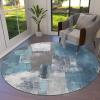 Libaoge Dusty Blue Grey Area Rug for Nursery Room 3 ft Modern Contemporary Round Rug Carpet Floor Mat Yoga Mat for Boys Girls Playroom Home Decor 3 ft view 2