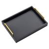 16"x12" Serving Trays with Handles, Black Decorative Serving Tray, Ottoman Trays for, Living Room, Bathroom, and Outdoors Decorative Trays (Black) view 1