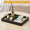 16"x12" Serving Trays with Handles, Black Decorative Serving Tray, Ottoman Trays for, Living Room, Bathroom, and Outdoors Decorative Trays (Black) view 2