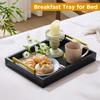 16"x12" Serving Trays with Handles, Black Decorative Serving Tray, Ottoman Trays for, Living Room, Bathroom, and Outdoors Decorative Trays (Black) view 3