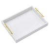 16"x12" Serving Trays with Handles, White Decorative Serving Tray, Ottoman Trays, Living Room, Bathroom, and Outdoors Decorative Trays (White) view 1