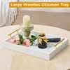 16"x12" Serving Trays with Handles, White Decorative Serving Tray, Ottoman Trays, Living Room, Bathroom, and Outdoors Decorative Trays (White) view 2