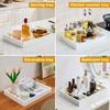 16"x12" Serving Trays with Handles, White Decorative Serving Tray, Ottoman Trays, Living Room, Bathroom, and Outdoors Decorative Trays (White) view 4