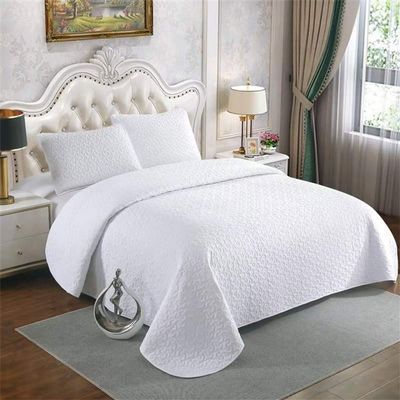 CCUNSZI Bedspread Quilt Set Twin Full/Queen King Size-100% Cotton 3 Piece Luxury Soft & Lightweight Bedding for All Seasons, Reversible Coverlet Bedding Set,White,Twin