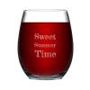 17 oz Stemless Wine Glasses, Sweet Summer Time Clear Drinking Glass, Funny Novelty Gift Idea for Party Kitchen Made in USA view 1