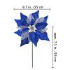 14 Set 8.7" Wide 4 Layers Christmas Blue Glitter Poinsettia Flowers Picks Christmas Tree Ornaments for Blue Christmas Tree Wreaths Garland Holiday Seasonal Festive Navidad Decoration Gift Box Included view 3
