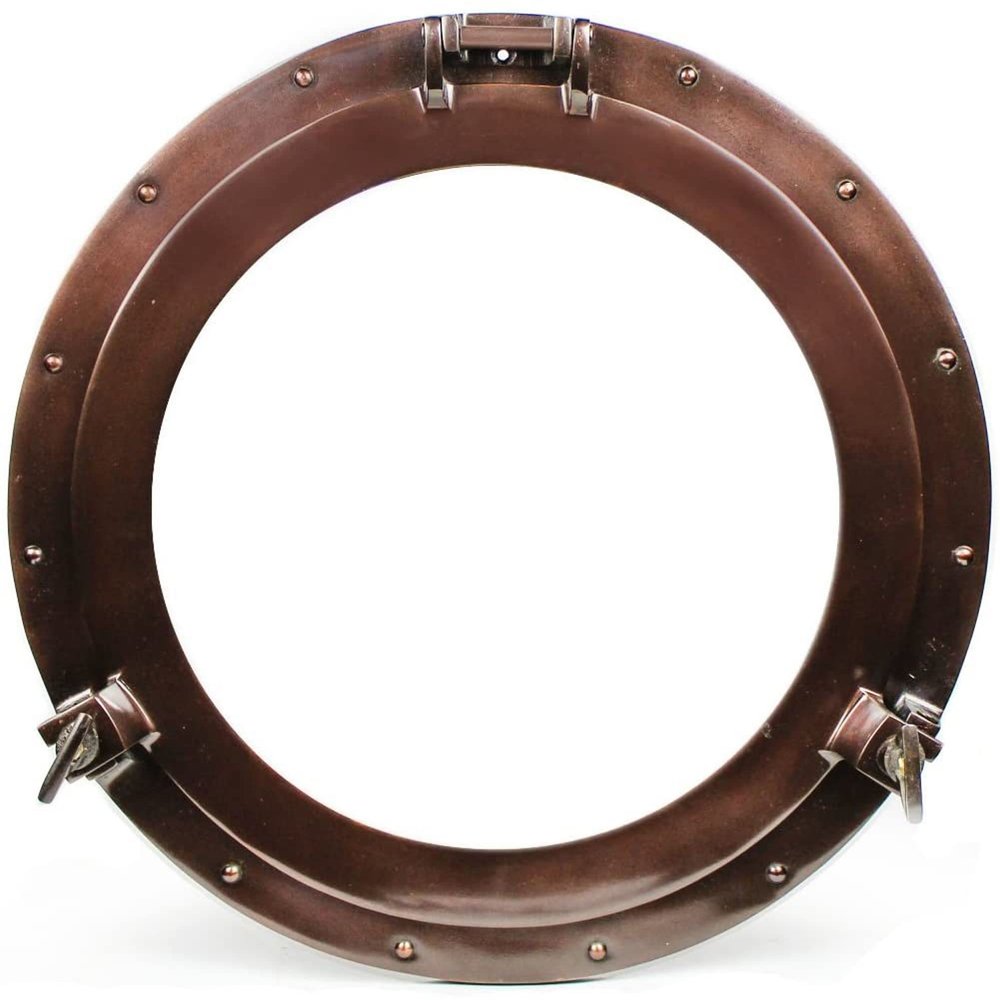 20" Nautical Marine Ship Porthole Window Mirror Round Ship Boat Porthole Window Glass Porthole Wall Decor