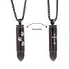 LiHiFG Double-Side Engraving Cross&Dog Paw Bullet Stainless Steel Memorial Urn Necklace Hold Pet Ashes Keepsake Cremation Jewelry view 2