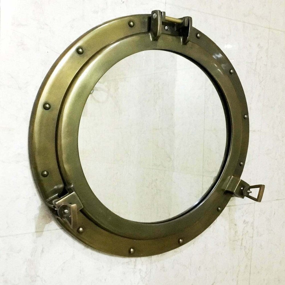 20" Nautical Marine Ship Portholes Window Mirror Round Ship Boat Porthole Window Glass Porthole Wall Decor