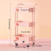 SRHWBF 3-Tier Rolling Cart Slide Out Storage Cart with Wheels Mobile Utility Cart with Hook and Storage Box Easy Assemble Shelving Unit for Kitchen Bathroom Bedroom (Yellow B) view 2