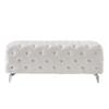 SZLIZCCC 51Inch Modern Ottoman Bench SeatVelvet Tufted Pouf OttomanRectangle End of Bed Bench (White) view 2