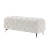 SZLIZCCC 51Inch Modern Ottoman Bench SeatVelvet Tufted Pouf OttomanRectangle End of Bed Bench (White) view 3