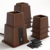 Home Intuition Heavy Duty Adjustable Bed Risers Furniture Riser 3, 5 or 8-Inch, 4 Pack (Espresso Brown W/USB) view 1