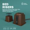 Home Intuition Heavy Duty Adjustable Bed Risers Furniture Riser 3, 5 or 8-Inch, 4 Pack (Espresso Brown W/USB) view 2