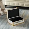Vintiquewise Set of 2 Luxury Marble White and Gold Hand Luggage Suitcase for Decor view 2