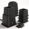 Home Intuition Heavy Duty Adjustable Bed Risers Furniture Riser 3, 5 or 8-Inch, 4 Pack (Black W/USB) view 1