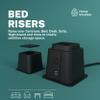 Home Intuition Heavy Duty Adjustable Bed Risers Furniture Riser 3, 5 or 8-Inch, 4 Pack (Black W/USB) view 2