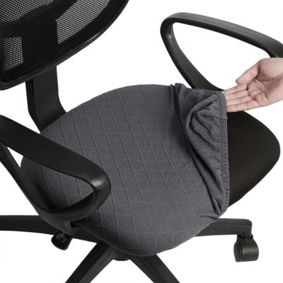 Melaluxe Stretch Jacquard Office Chair Cover, Removable Washable Desk Chair Cover Rotating Chair Seat Slipcover, Dark Gray