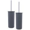 Superio Decorative Plastic Toilet Bowl Brush and Holder Set, Cleaner Scrubber for Bathroom (2, Grey) view 1