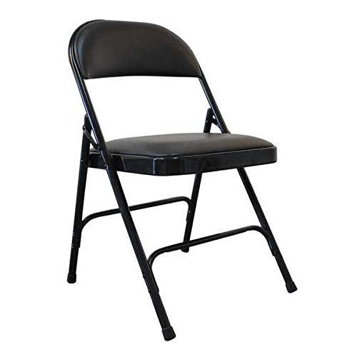 2 Set - Padded Folding Chair, Vinyl, Black