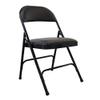 2 Set - Padded Folding Chair, Vinyl, Black view 1