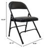 2 Set - Padded Folding Chair, Vinyl, Black view 2