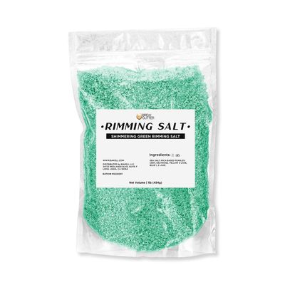 Brew Glitter - Shimmering Green Rimming Salt (1LB, 1x Resealable Bag) Edible Glitter Blended Cocktail Garnish for Mixed Drinks and Beverages