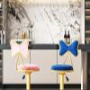 ZDXY Set of 2 Swivel Counter Bar Stools Adjustable Height Butterfly Backrest Bar Stools, Velvet Gold Legs Round Upholstered Seat for Kitchen Island, Bistro, Breakfast Restaurant Stools (Color : Pink) view 2