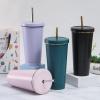 750ML Large Capacity Straw Coffee Cup Simple Insulation Cup Water Cup Macaron Coffee Cup (Color : Pink, Size : 750ML) view 3